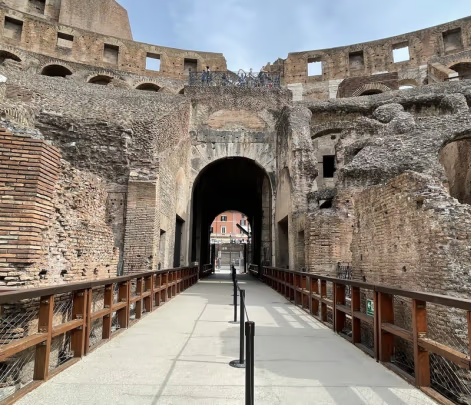 exit from the colosseum arena floor in rome