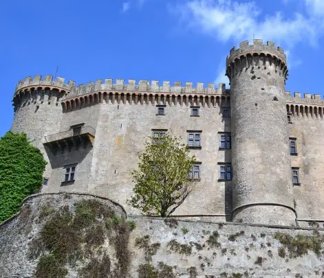 view of orsini-odescalchi castle battlements in bracciano